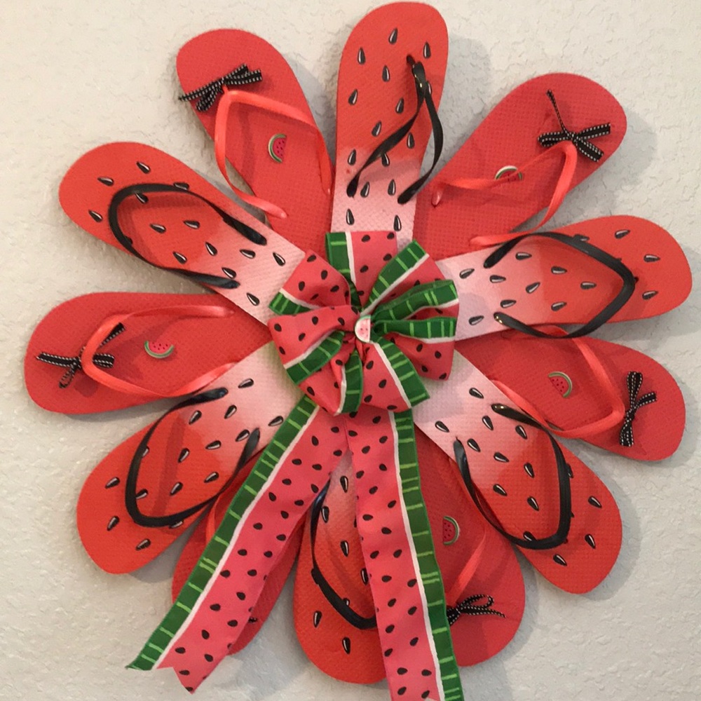 Watermelon Flip Flop Wreath